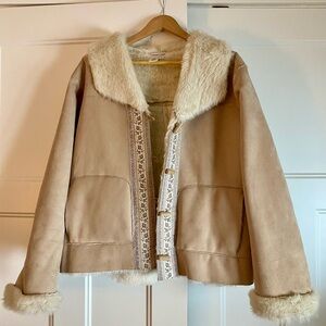 Women's Coldwater Creek Faux Fur & Suede Jacket